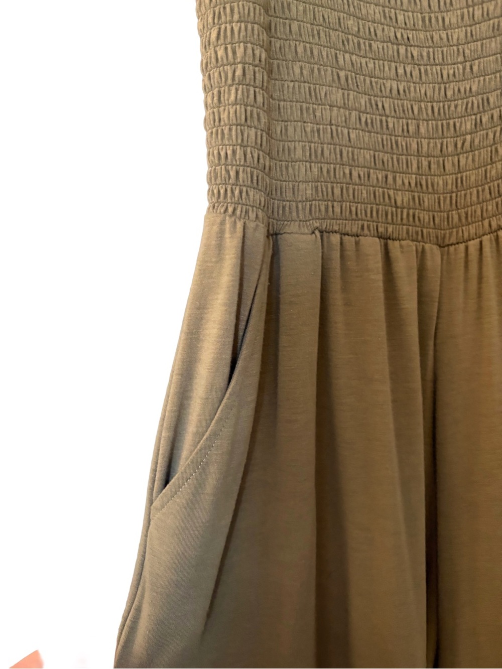 Jack by BB Dakota Olive Green Wide-Leg Jumpsuit with Tie Straps - Picture 2 of 3
